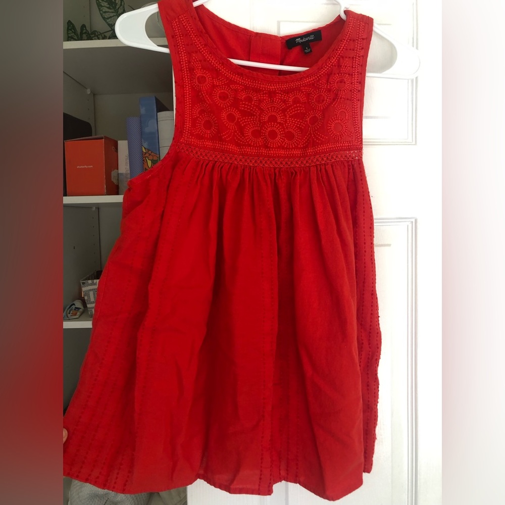 Madewell red tank top blouse